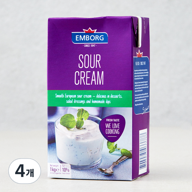 엠보그 사우어 크림, 1L, 4개