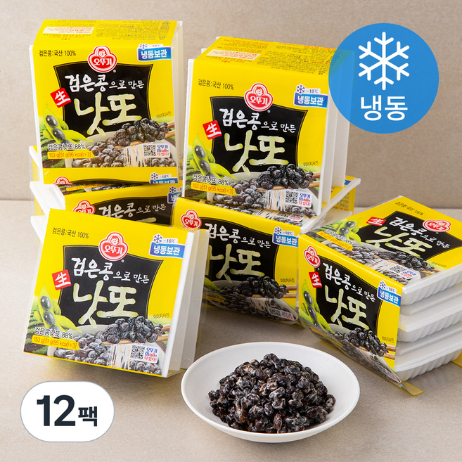 오뚜기 검은콩으로 만든 생낫또 (냉동), 51g, 3개입, 12개