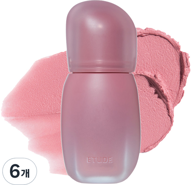 ETUDE 柔霧定色唇釉, 10 心動不已粉紅, 6個