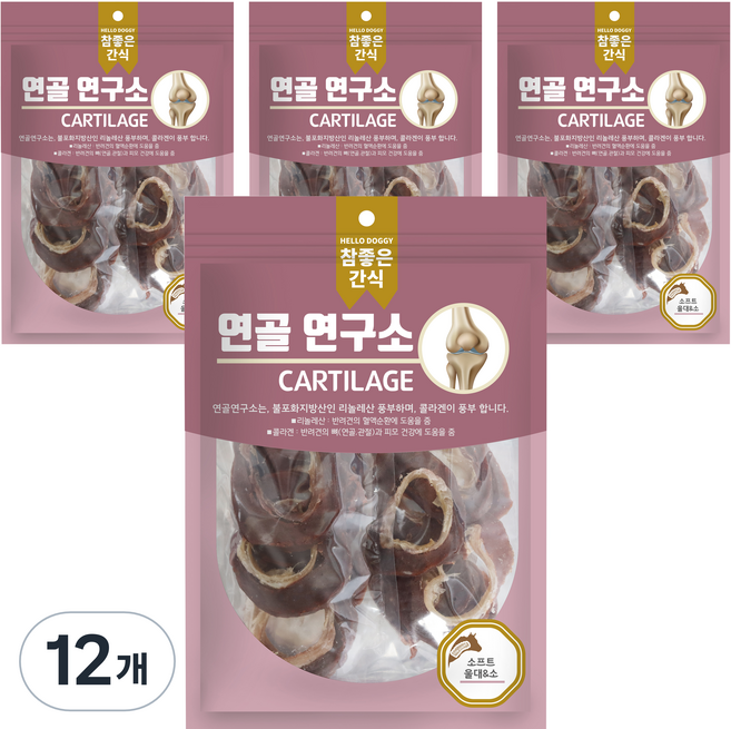 참좋은간식 강아지 연골연구소 소프트 간식, 울대 + 소, 140g, 12개