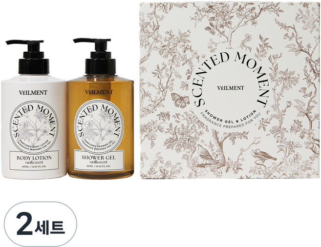 벨먼 센티드 모먼트 우디바닐라 샤워젤 415ml + 바디로션 415ml 선물 세트 + 쇼핑백, 2세트