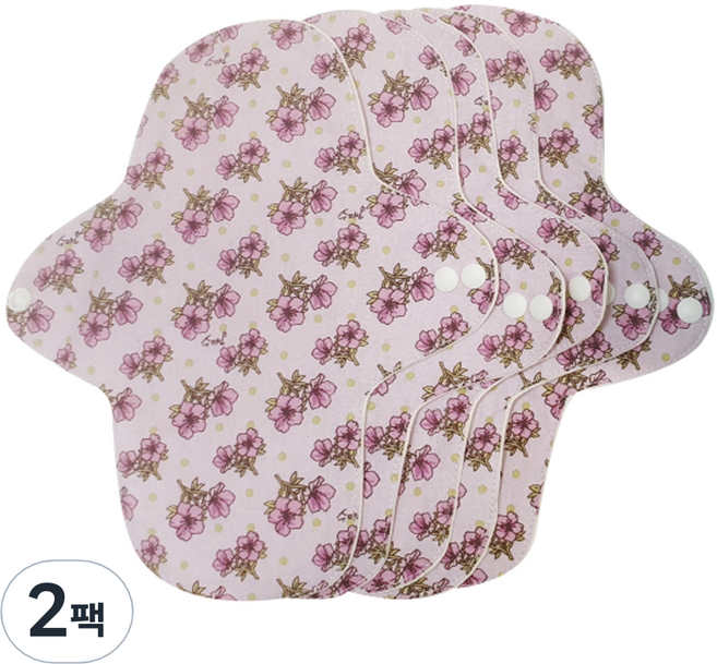 수미인 면 생리대 진달래핑크 팬티라이너, 2개, 5개입