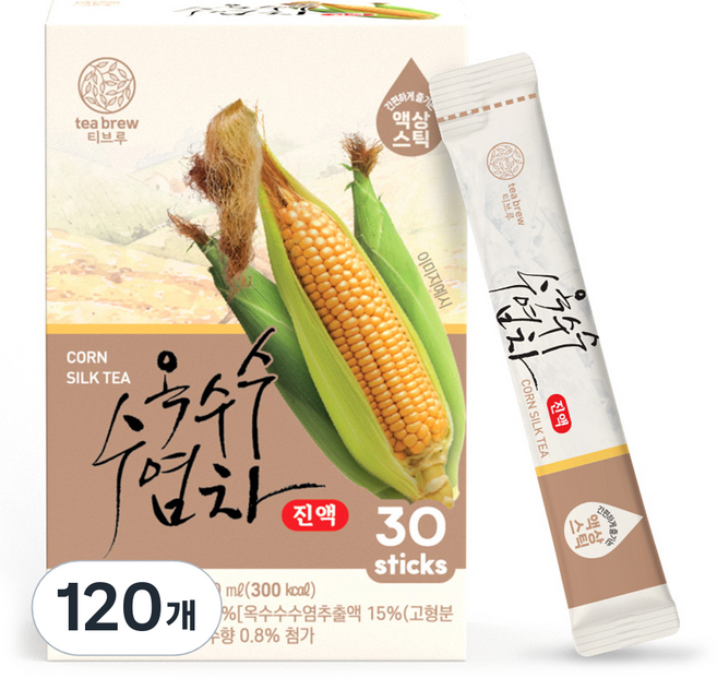 맥널티 티브루 옥수수수염차 진액 액상스틱, 10ml, 120개