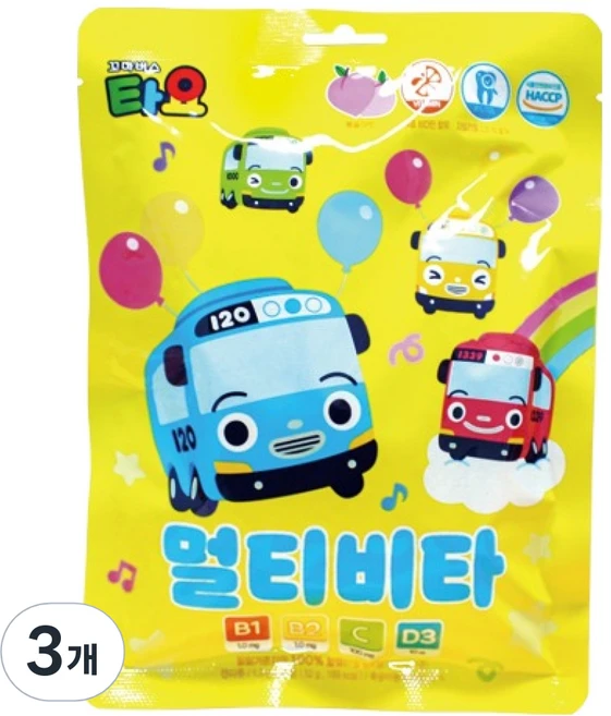 태양생활건강 타요 유아용 멀티비타, 52g, 3개 - 쿠팡