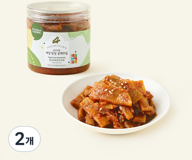 키친콤마 저당 된장 궁채무침, 300g, 2개