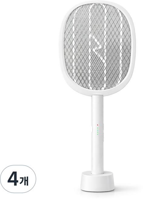 홈플래닛 충전식 전기 모기채 거치충전 가능, 아이보리