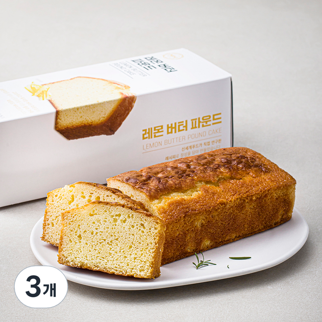 신세계푸드 레몬 버터 파운드 케이크, 620g, 3개