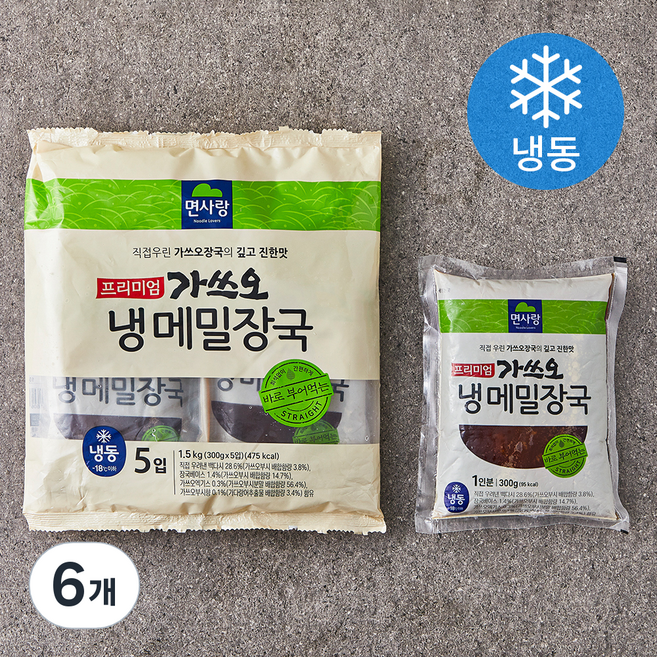 면사랑 가쓰오 냉메밀장국 5인분 (냉동), 1.5kg, 6개