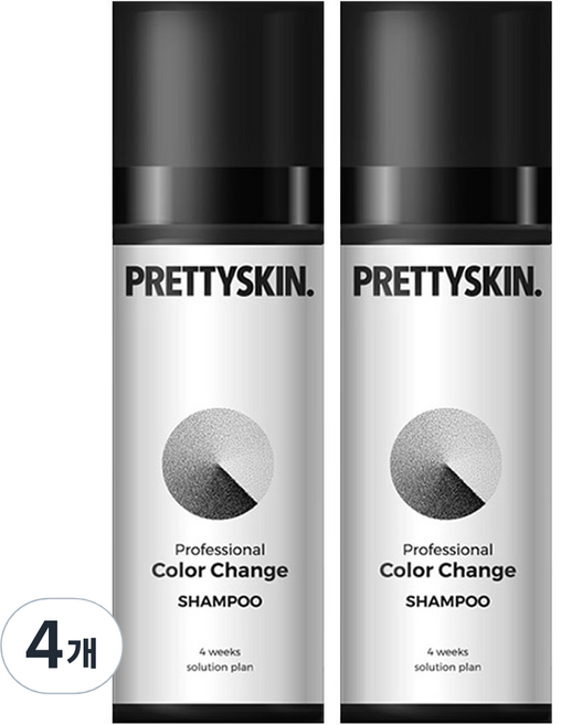 프리티스킨 프로페셔널 컬러 체인지 염색 샴푸, 4개, 200ml