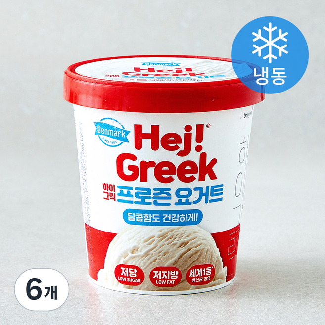 덴마크 동원 하이 저당 저지방 그릭요거트 아이스크림 (냉동), 6개, 1개입, 474ml