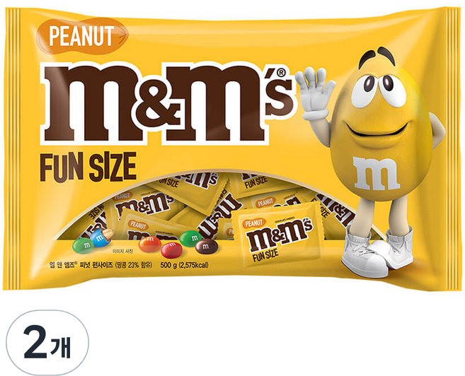 엠앤엠즈 피넛 펀사이즈 초콜릿, 500g, 2개