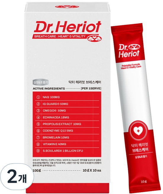 닥터헤리엇 반려동물 브레스케어 영양제, 100g, 호흡기/기관지, 2개