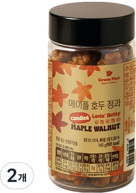 그린너트 메이플 호두 정과, 140g, 2개