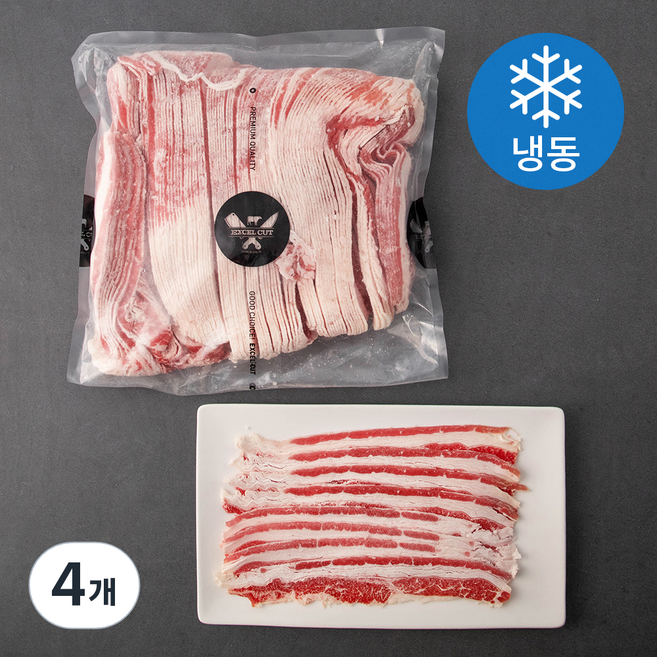 엑셀컷 우삼겹 구이용 2mm (냉동), 3kg, 4개