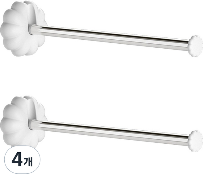 루미엘 무타공 벽걸이 접이식 미니 수건걸이 정리대, 흰색, 4개