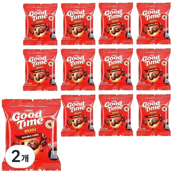 굿타임 미니 더블초코칩 쿠키 12p, 2개, 216g