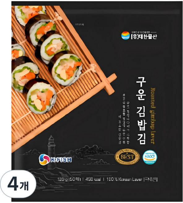 대한물산 구운 김밥김 50p, 120g, 4개