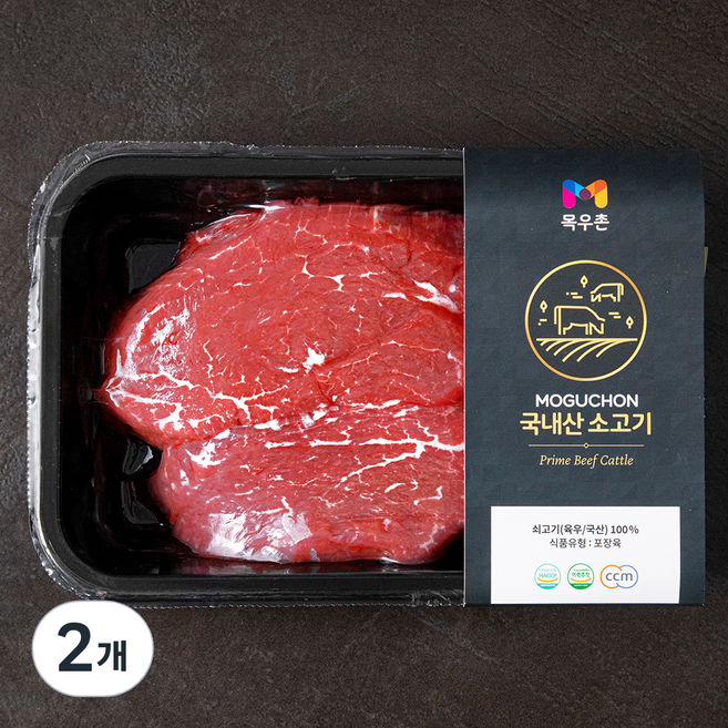 목우촌 국내산 소고기 안심 스테이크용 (냉장), 300g, 2개