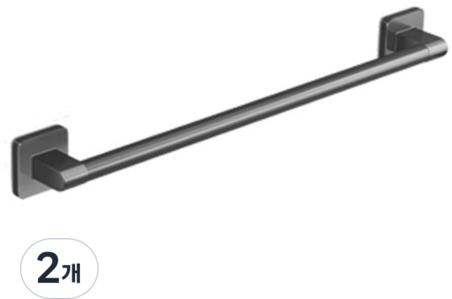 InMUSE 免鑽孔黏貼式鋁製毛巾架, 灰色, 2個