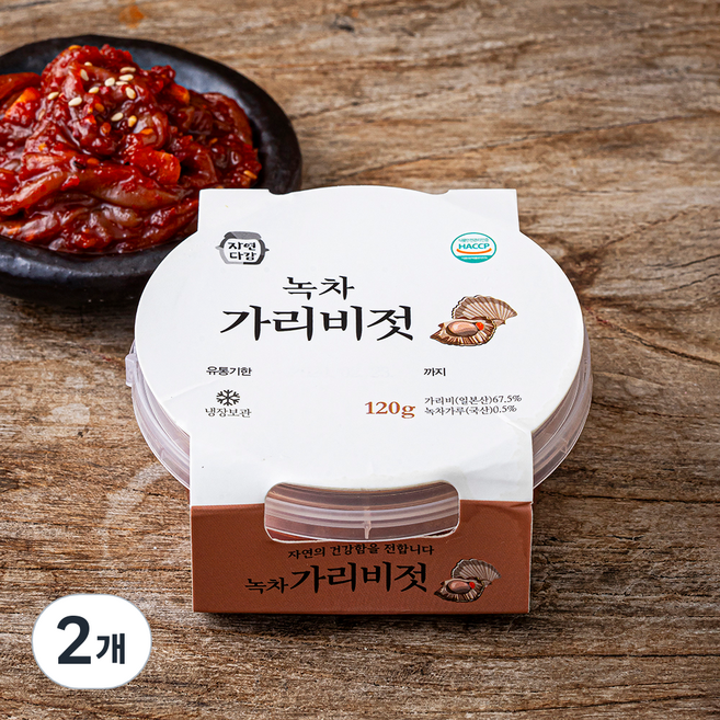 자연다감 녹차 가리비젓, 120g, 2개