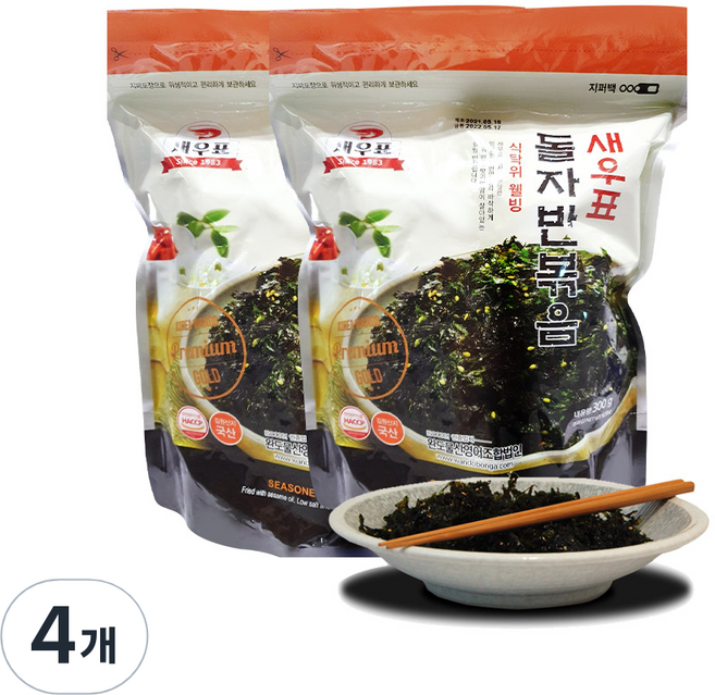 새우표 완도 대용량 돌자반, 300g, 4개