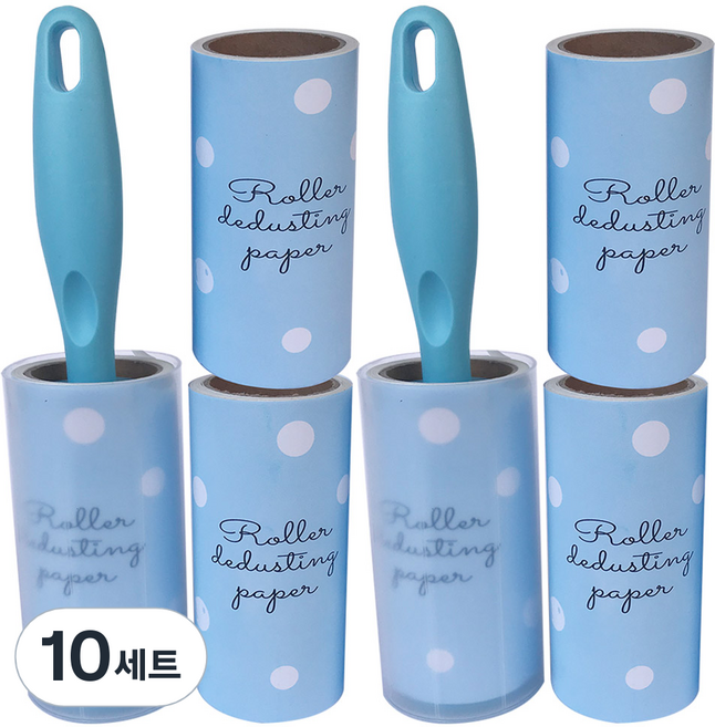 퍼닉 유니크 사선테이프 롤 클리너 일자형 블루 + 리필 3p 세트, 10세트