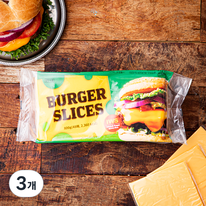 호크랜드 버거 슬라이스 치즈, 800g, 1개입, 3개