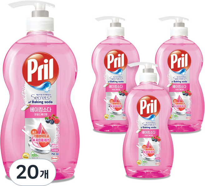 프릴 시크릿오브 베이킹소다 와일드베리 향, 750ml, 20개