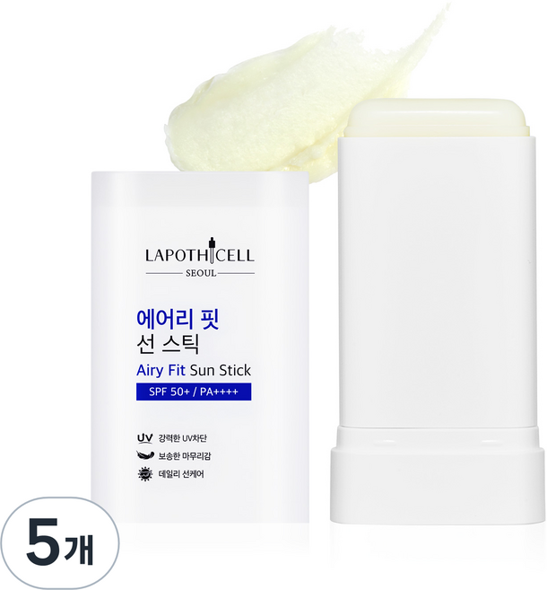 라포티셀 에어리 핏 썬 스틱 SPF50+ PA++++, 5개, 18.5g
