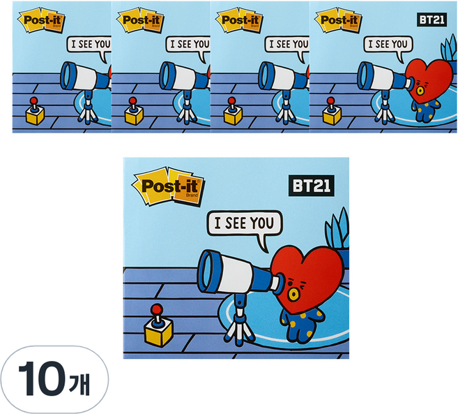 3M Post-it 利貼 強力黏著 封面便利貼 BT21, TATA, 10個