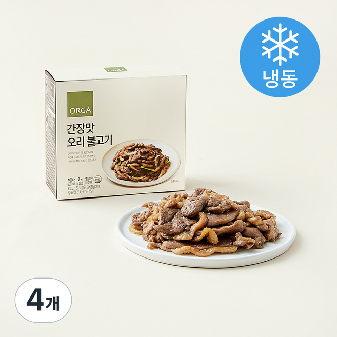 올가홀푸드 오리 불고기 간장맛 (냉동), 400g, 4개