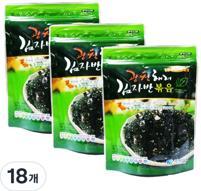 광천해저 김자반볶음, 65g, 18개