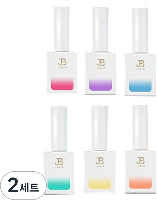 진비 캔디팝 컬러 젤 6종 세트, 체리 캔디팝, 베리 캔디팝, 소다 캔디팝, 민트 캔디팝, 레몬 캔디팝, 파파야 캔디팝, 11ml, 2개