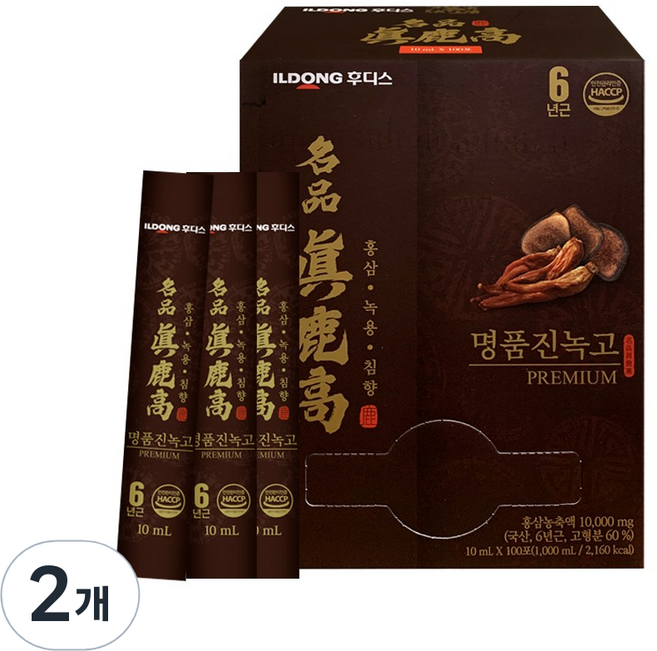 일동후디스 진녹고 홍삼스틱 대용량 100p, 1L, 2개