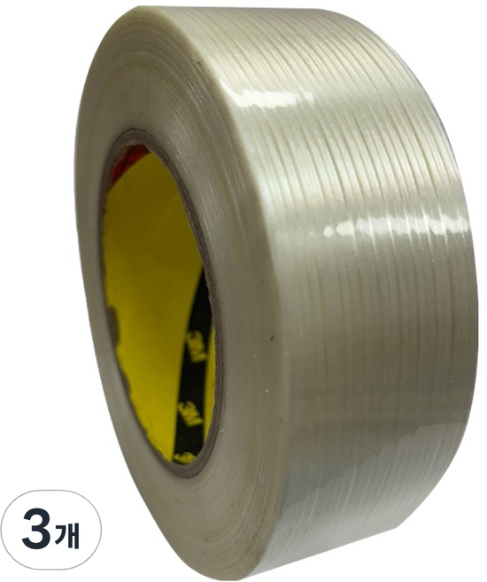 쓰리엠 무잔사 필라멘트 테이프 투명 40mm x 55m, 3개