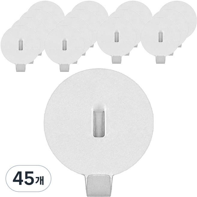 마켓감성 타공보드 후크 피스 원형, 흰색, 45개