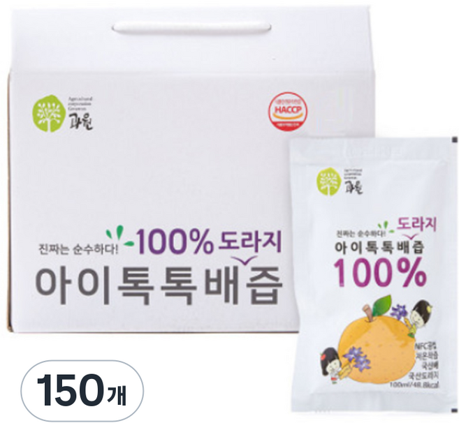 찬이네과수원 아이톡톡 배도라지즙 50p, 150개, 100ml