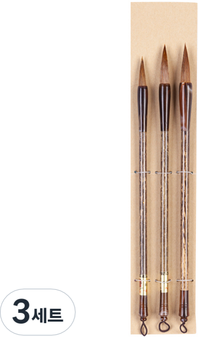 아트시크릿 마모산양모 동양화 브러쉬 3종 세트 BPM-06, 대, 중, 소, 3세트