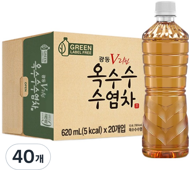 광동옥수수수염차 무라벨, 620ml, 40개