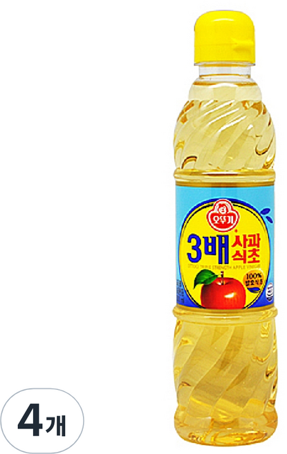 오뚜기 3배 사과식초, 500ml, 4개