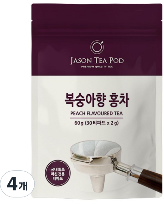 제이슨티 제이슨 티파드 복숭아향 홍차, 2g, 4개, 30개입