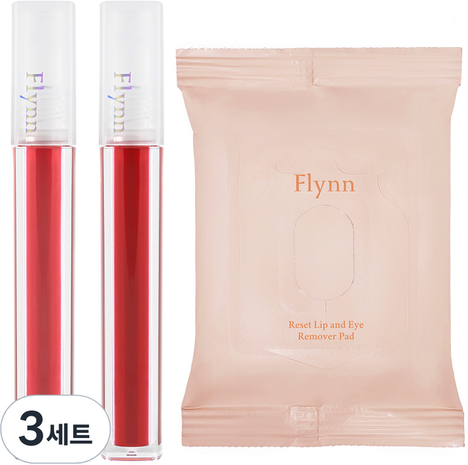 플린 스테이인 워터 틴트 402 굿럭 + 404 위시 + 립앤아이 리무버 패드 세트, 3종, 3세트