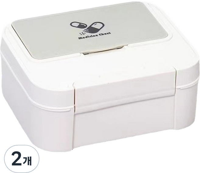 다잇 휴대용 가정용 구급상자 소형 화이트그레이, 2개