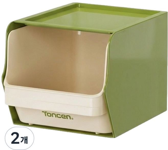 스윗콩 다용도 슬라이딩 수납함, 그린, 2개