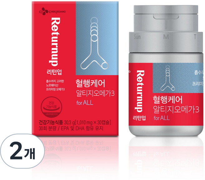 리턴업 혈행케어 알티지 오메가3 30.3g, 30정, 2개