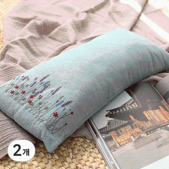 이투라이프 라벤더 메밀 베개, 블루, 2개