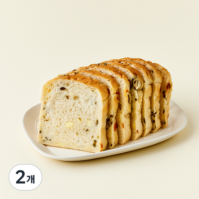 브로드카세 발효종 그린올리브 앤 롤치즈 식빵, 530g, 2개