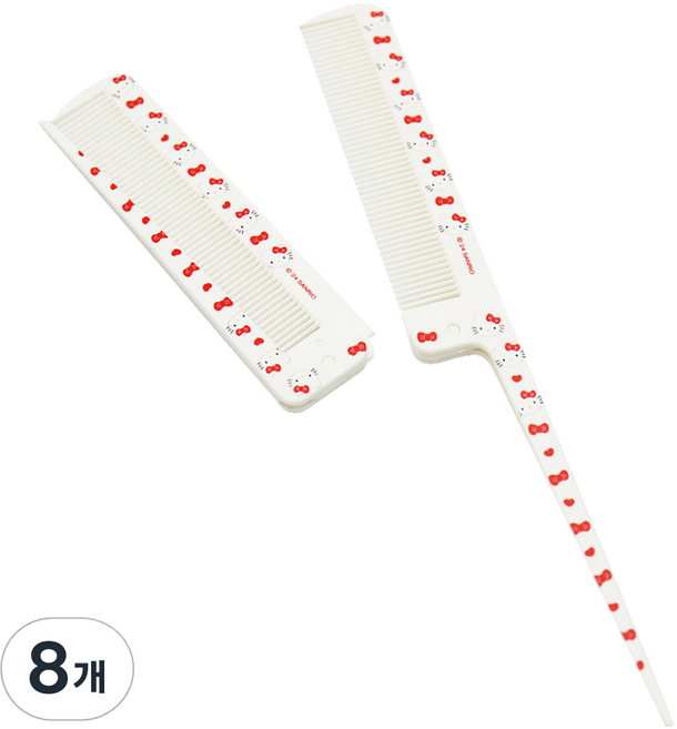 산리오캐릭터즈 폴딩 꼬리빗, 헬로키티 아이보리, 8개