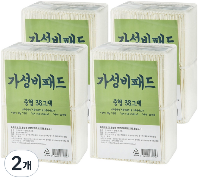 정직한패드 가성비 패드 중형 38g, 200개입, 2개