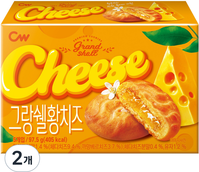 청우식품 그랑쉘 황치즈, 97.5g, 2개